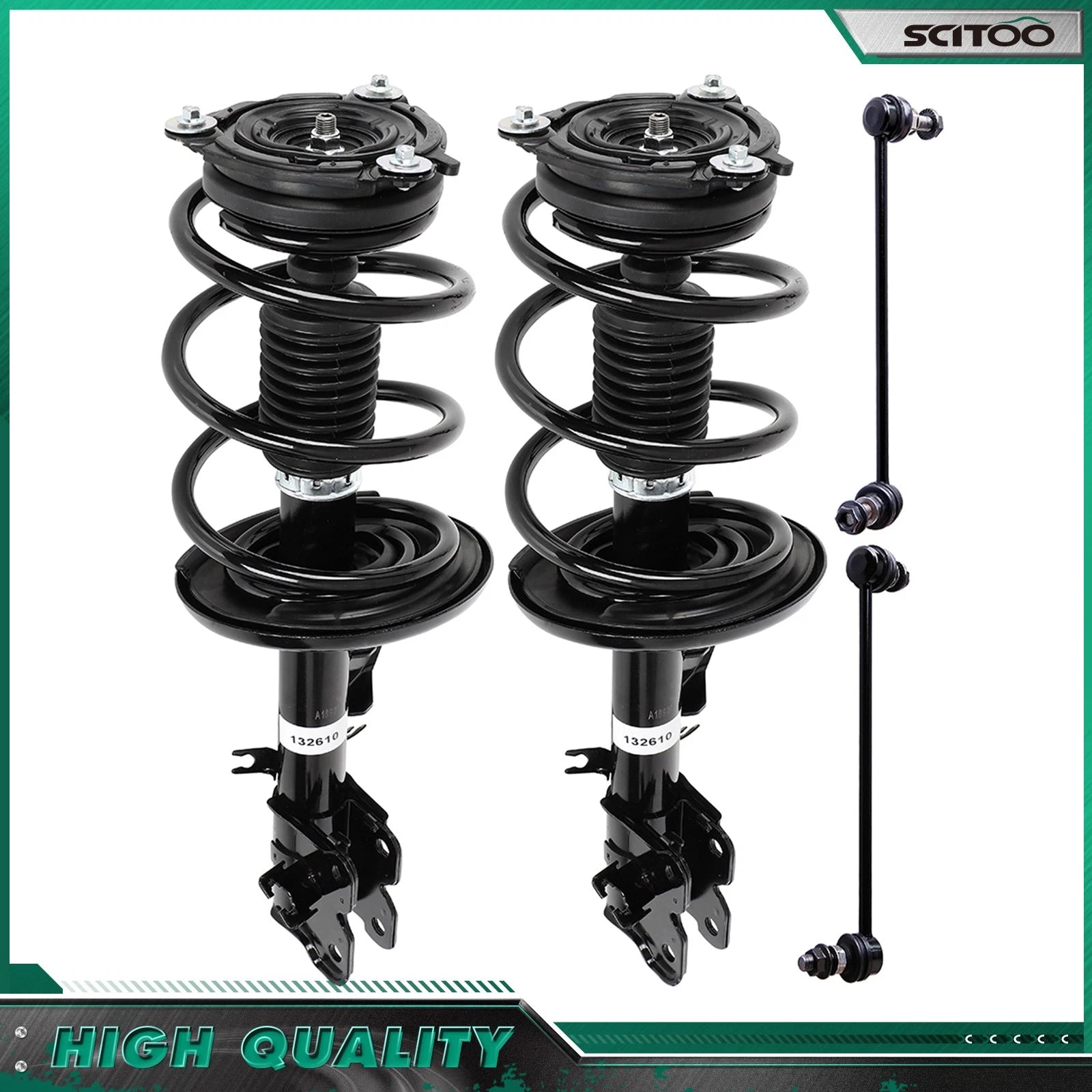 Front Struts w/ Coil Spring Assembly Sway Bar Kit for Nissan Quest (2011–2017)