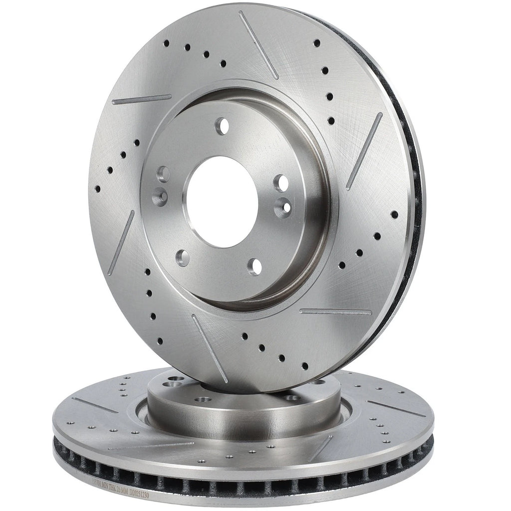 Front Drilled Slotted Brake Rotors for Hyundai Sonata (2006–2010)