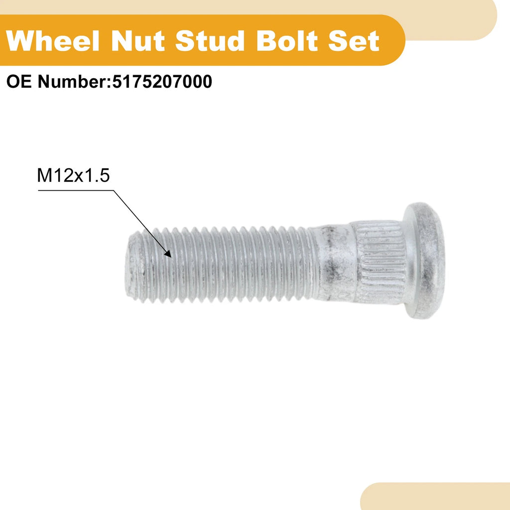 Set of 10 M12x1.5 Wheel Lug Studs for KIA K2 (2011–2017)