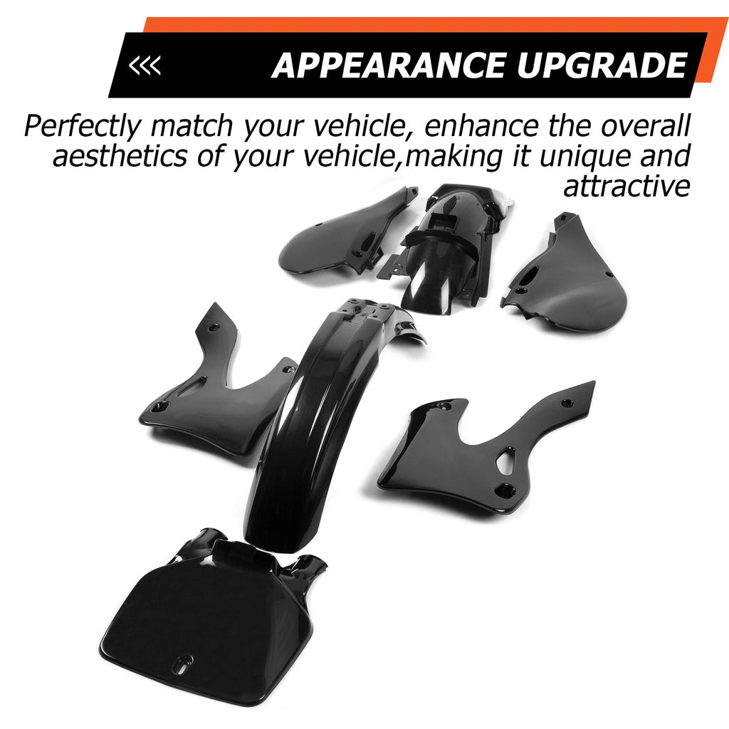 Black Restyle Plastic Kit Fairing Bodywork for Kawasaki KX125 KX250 (1999–2002)
