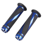 1 Pair Gel Rubber Hand Grips for Motorcycle Handle Bars Black & Blue