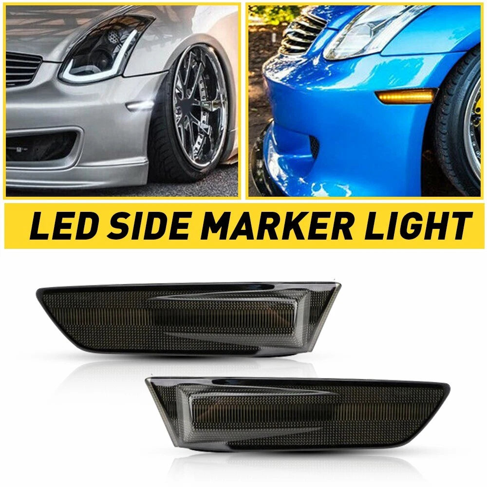Sequential Smoke LED Front Bumper Side Marker Light for Infiniti G35 (2003–2007)