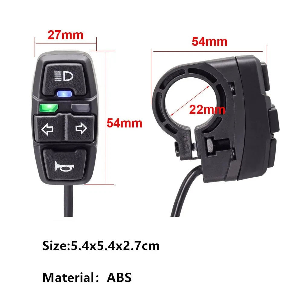 Turn Signal Horn Switch Button for Motorcycle Scooter Ebike