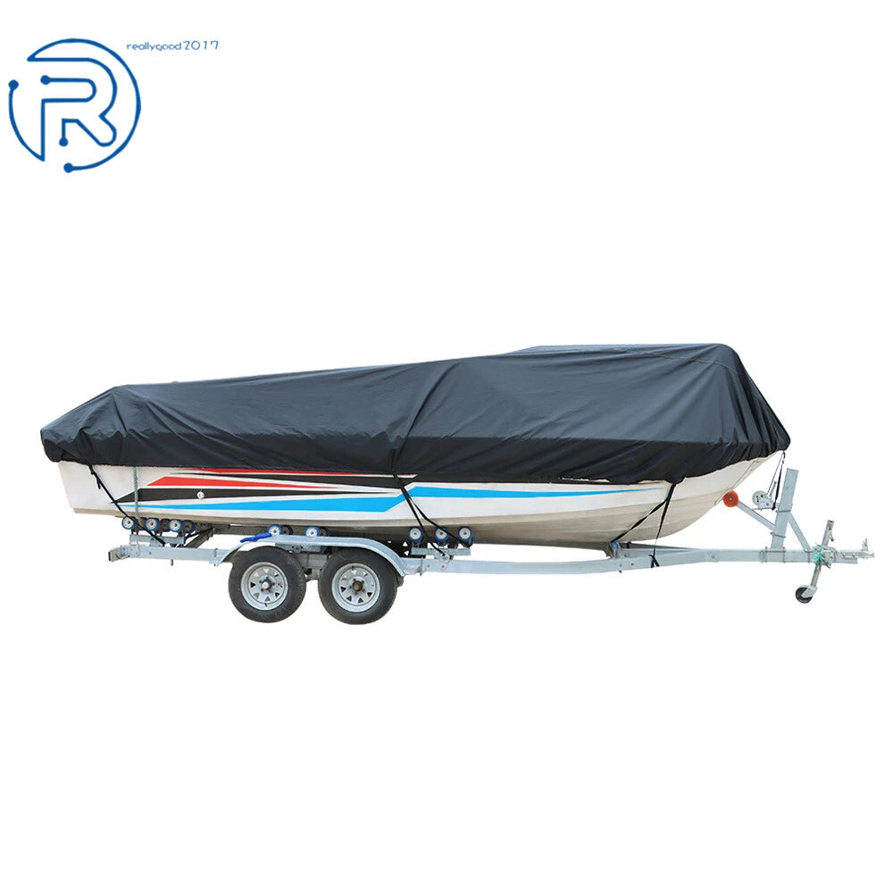 Yacht Cover for V-Hull Runabouts (11-13ft) 420D Waterproof Black