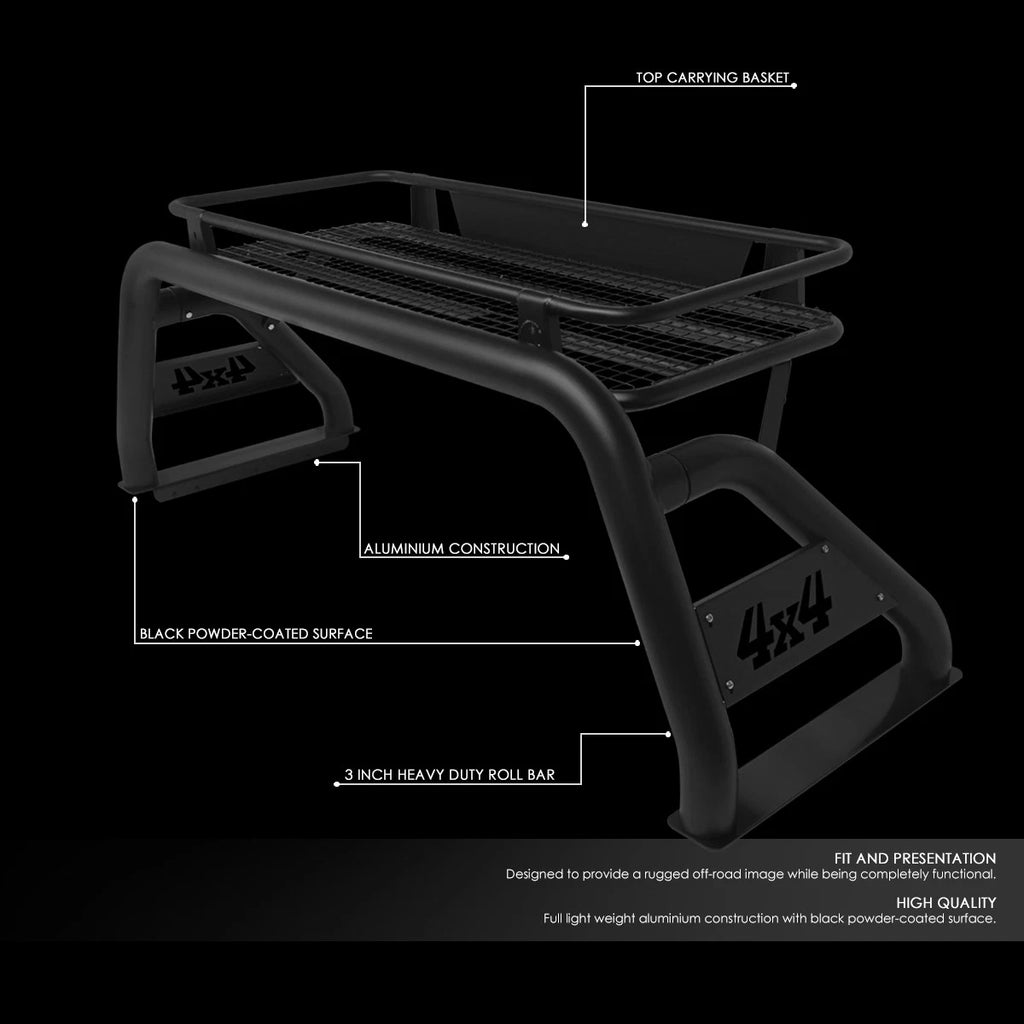 Heavy Duty Roll Bar + Roof Top Cargo Rack for Silverado/Sierra (2007–2018)