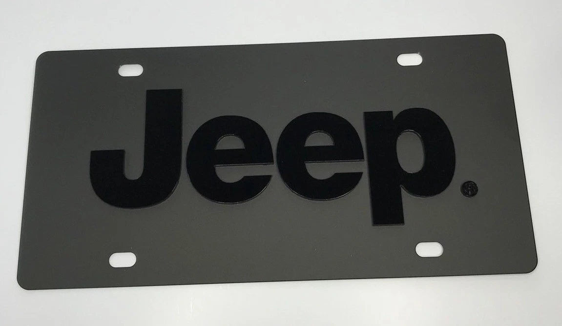 Vanity License Plate with Black Tactical Emblem for Jeep (2007–2024)