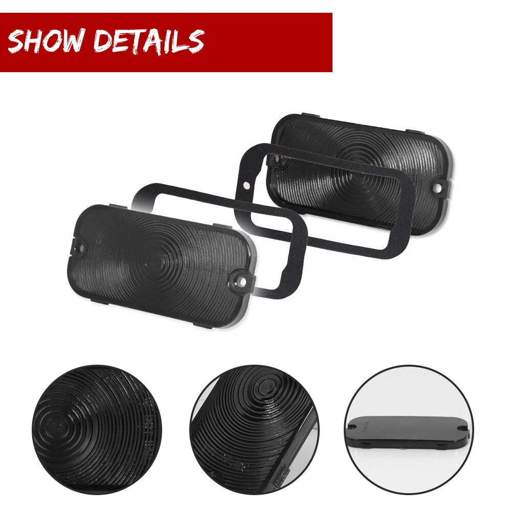 2X Smoked Turn Signal Parking Light Lenses for Ford Bronco (1966–1968)