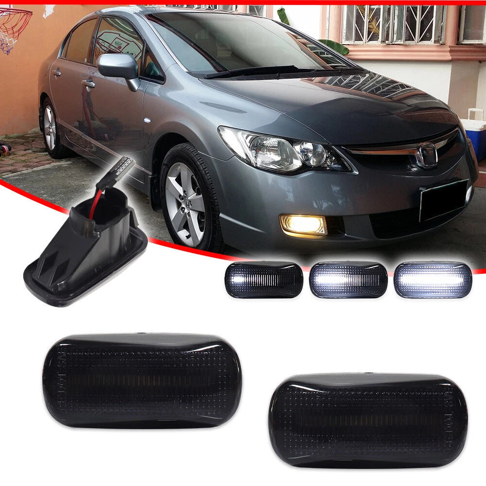 Sequential White LED Fender Side Marker Lights for Honda Civic Acura RSX Integra