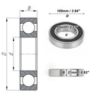 Deep Groove Ball Bearing 6211DDU for Scooter Skateboard Wheel (P0 55x100x21mm)