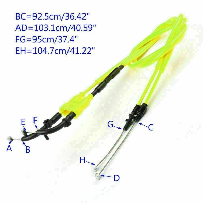 Throttle Cable for Yamaha MT-07 (2014–2021) - Yellow, Push/Pull Wire