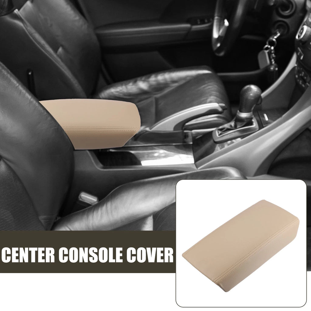 Center Console Lid Armrest Cover for Honda Accord (2003–2007) Faux Leather Beige