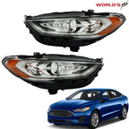 Headlamps with LED DRL for Ford Fusion (2017–2019) LH + RH