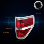 Pair of Red Lens Tail Brake Lights for Ford F150 (2009–2014)