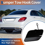 Rear Car Bumper Tow Hook Cover for Mercedes-Benz (A2058850224) Black Metallic