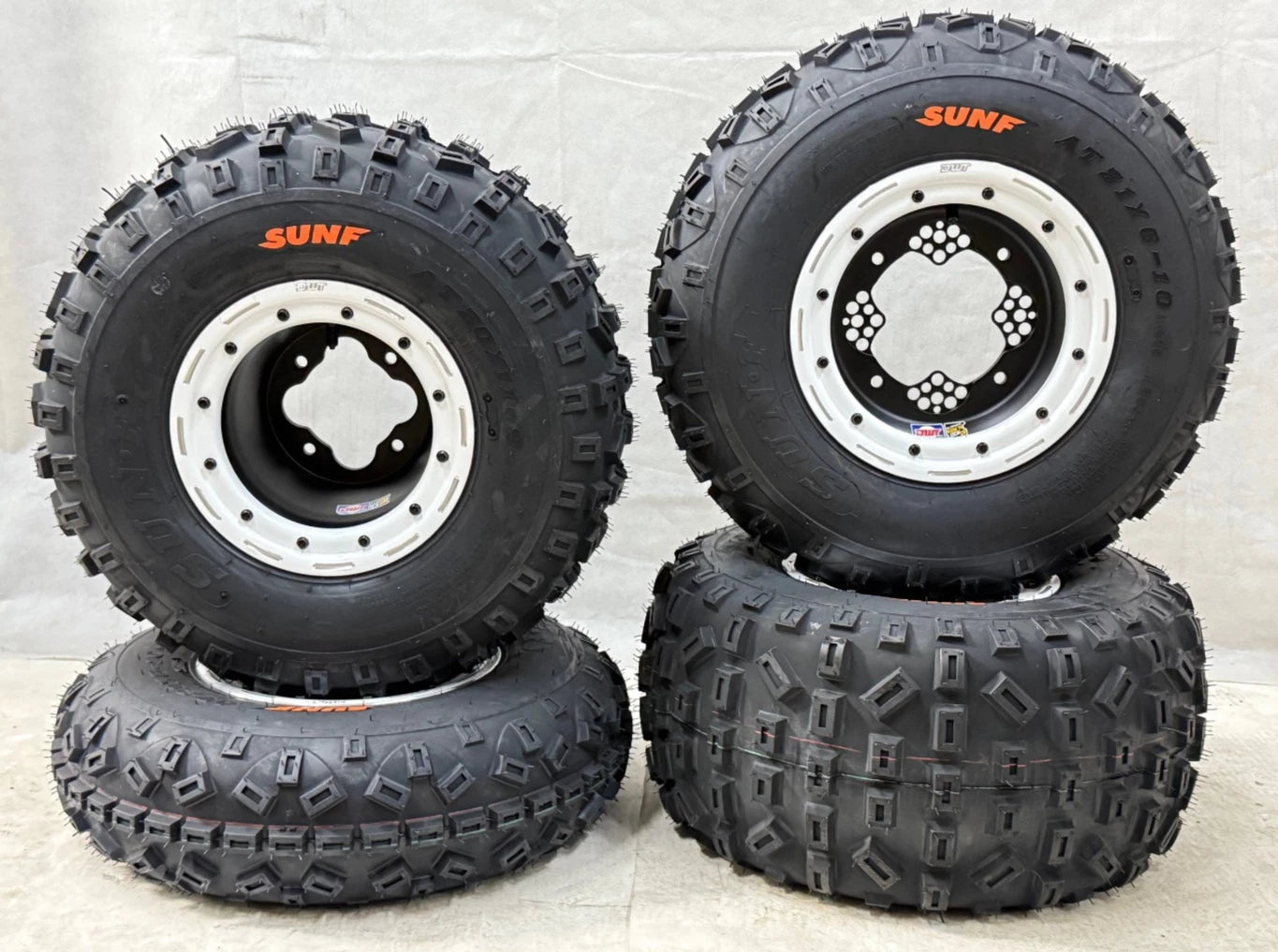 Set of 4 DWT G3 Beadlock Wheels & XC Sunf A035 Tires for Yamaha YFZ450 Banshee (2004–2023)