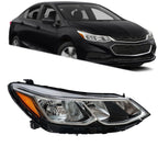 Headlight for Chevrolet Cruze Sedan (2016–2019) Halogen Chrome Right