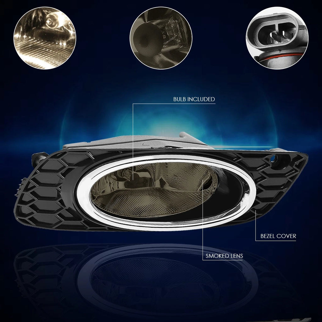 Fog Lights for Honda Civic 4-Dr (2012) - Smoked Lens, Switch, Bezel