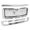 Chrome Upper Lower Grille Hood Molding for GMC Sierra 1500 Denali (2007–2013)
