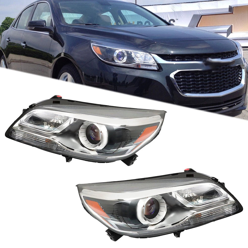 Set of 2 HID Headlight Assemblies for Chevy Malibu (2013–2016)