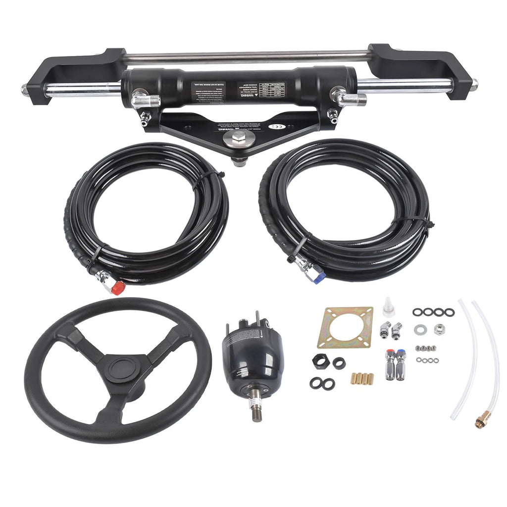 Hydraulic Outboard Steering System Kit for Boats (300HP, 14 FT Hose)