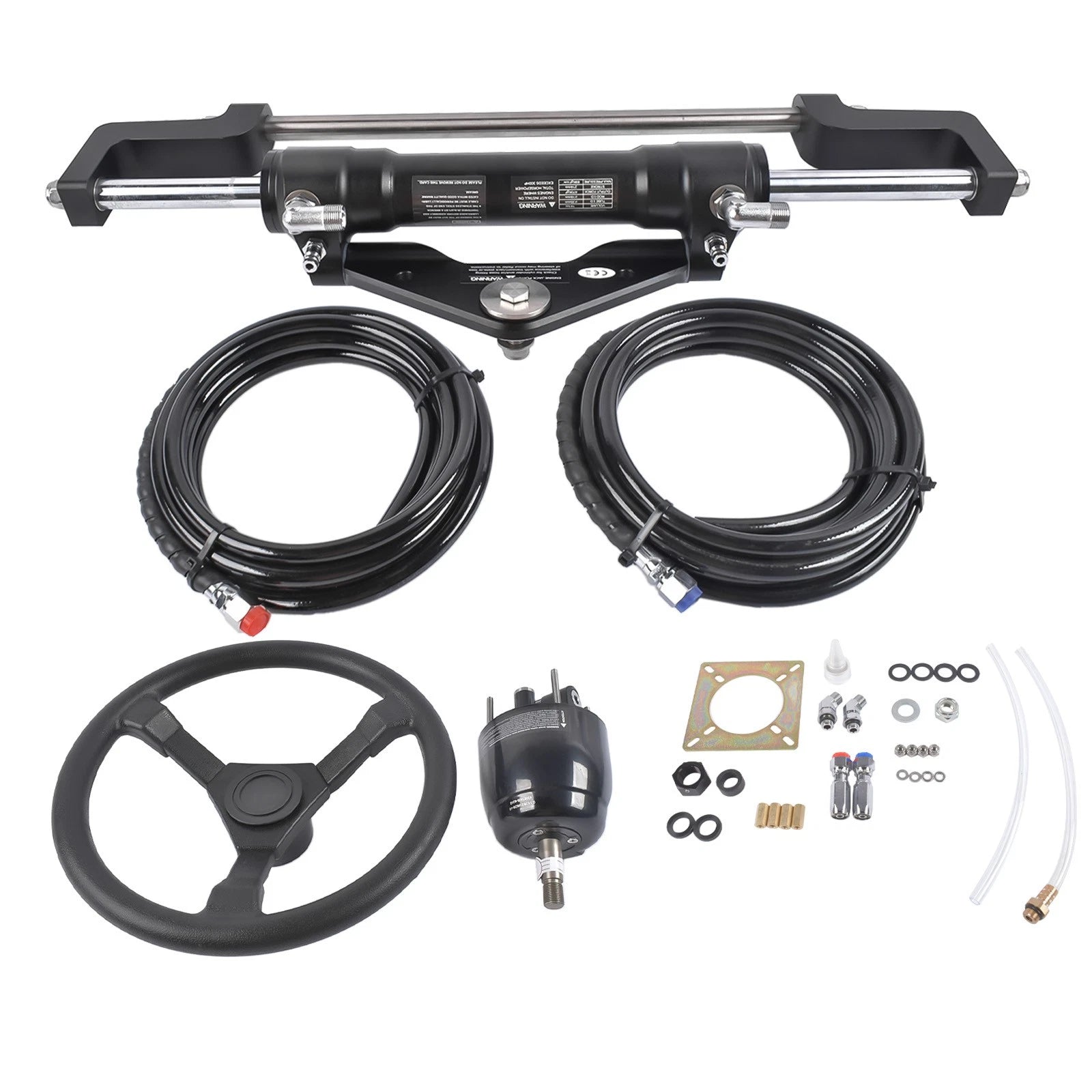 Hydraulic Outboard Steering System Kit for Boats (300HP, 14 FT Hose)