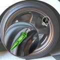 Set of 4 Green Aluminum Tire Stem Caps for Universal Vehicles (60mm)