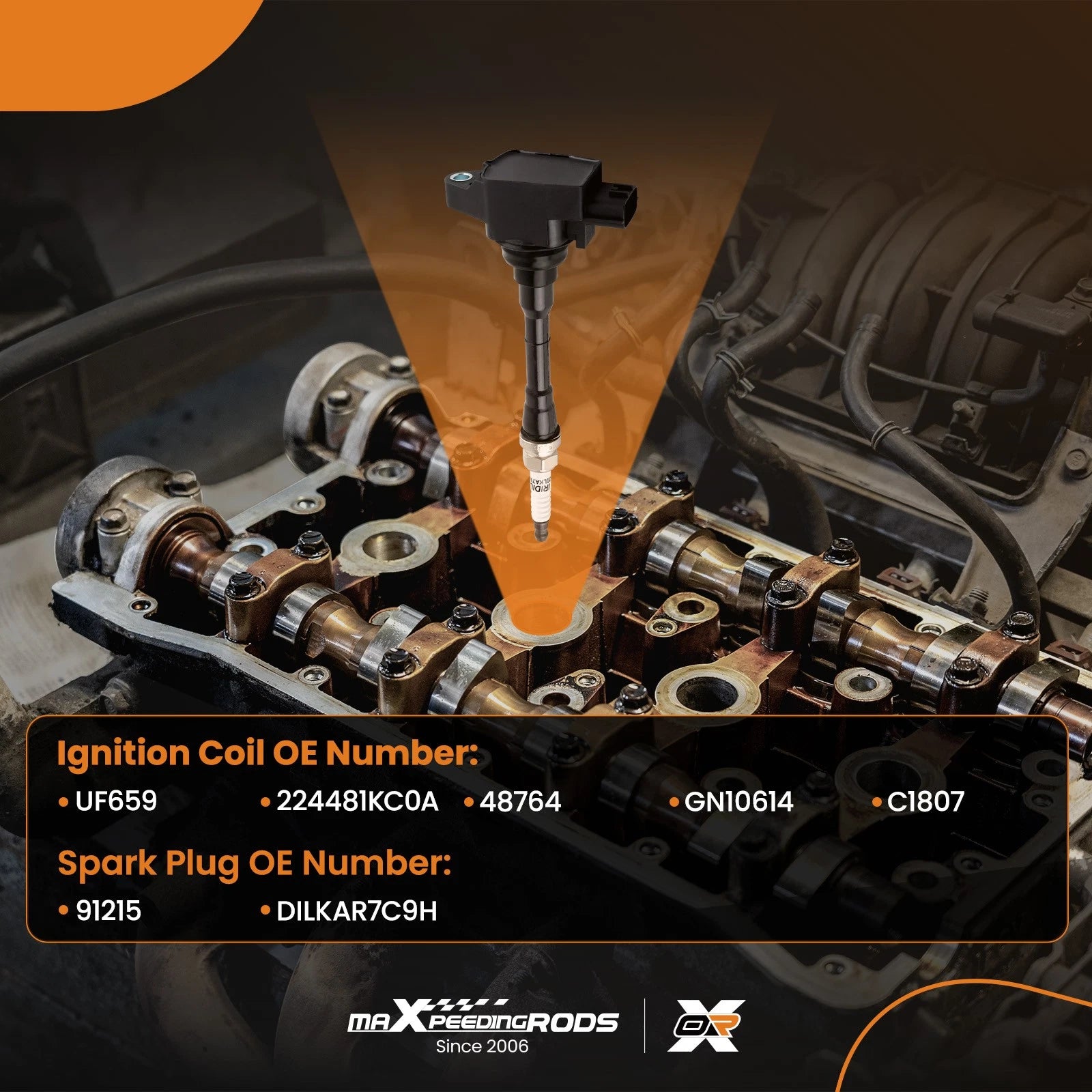 Set of 4 Ignition Coils and Spark Plugs for Nissan Juke (2011-2017)