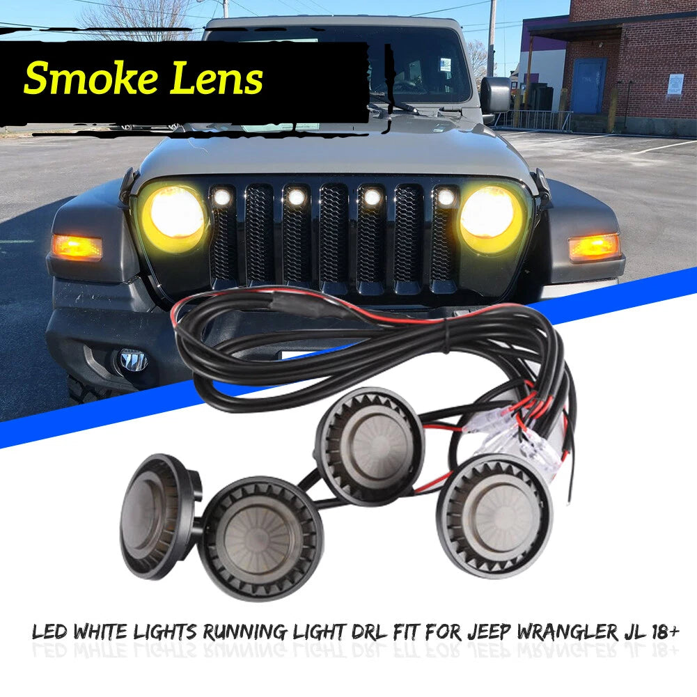 LED Front Grille Marker Lights Kit for Jeep Wrangler JK (2007–2018)