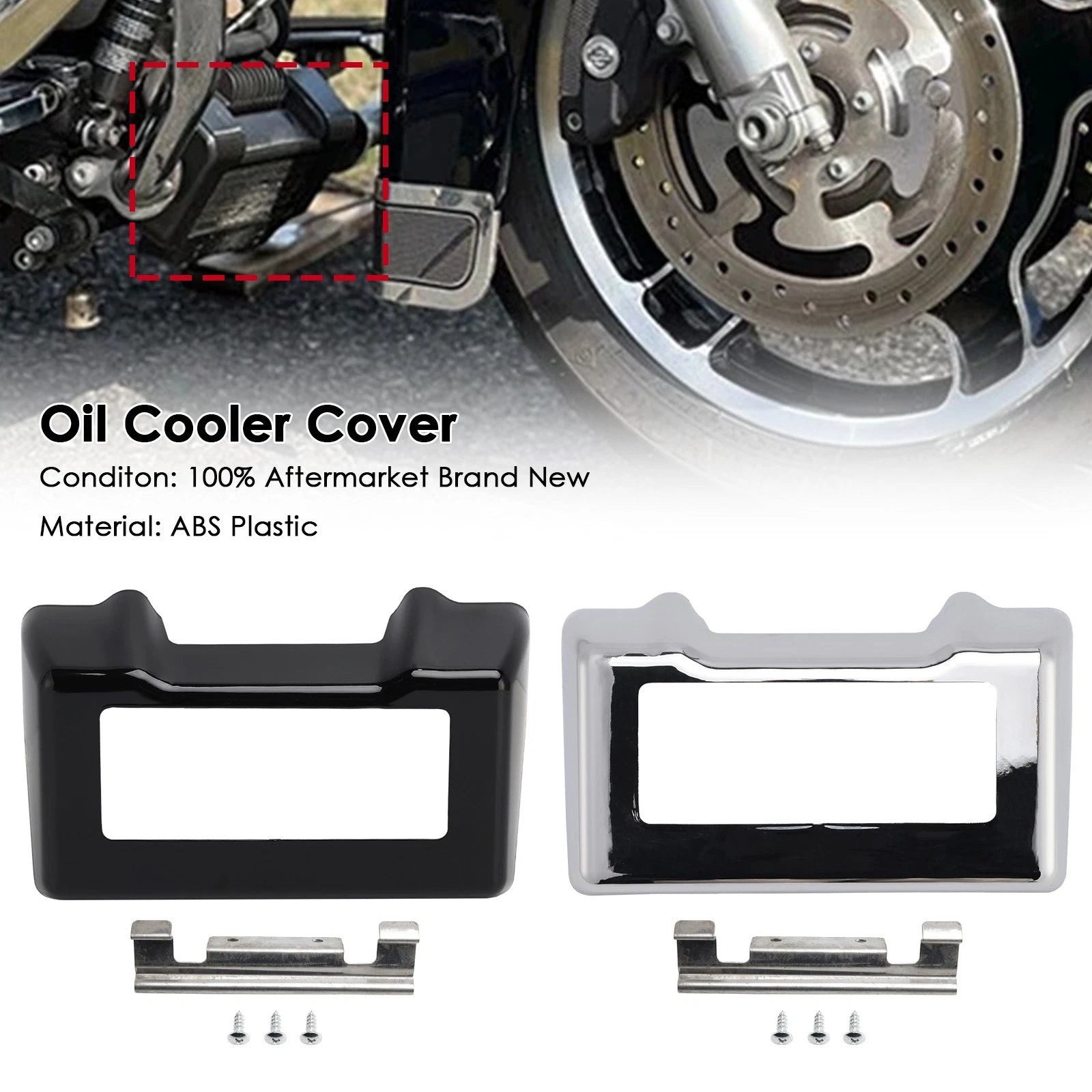 Oil Cooler Cover for Harley Touring Road King Street Glide (2011–2016) Black