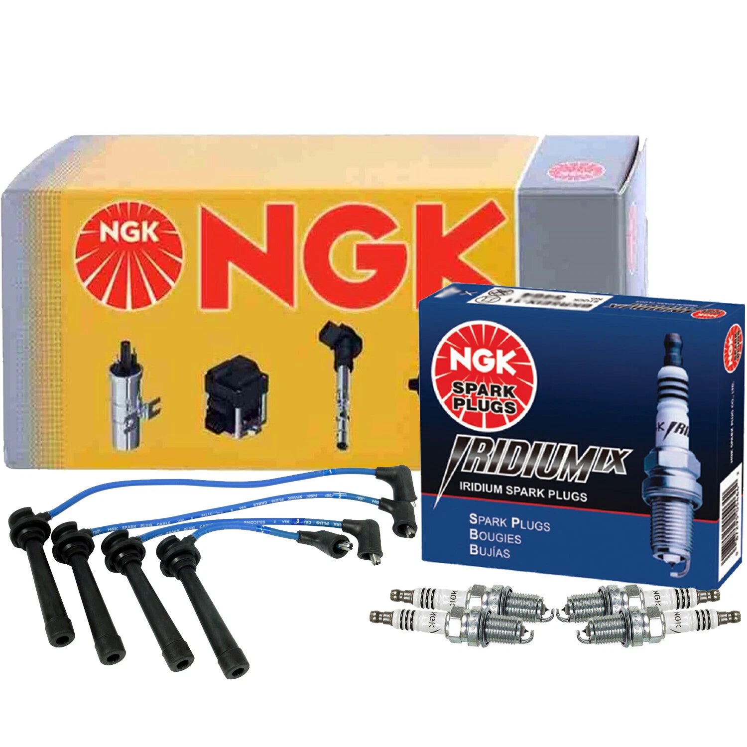 Set of 4 NGK Iridium IX Platinum Spark Plugs for Kia Rio 1.6 L4 (2003–2005)