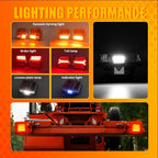 4X Wireless LED Rear Tail Lights for Tow Truck Trailer (Battery Operated)