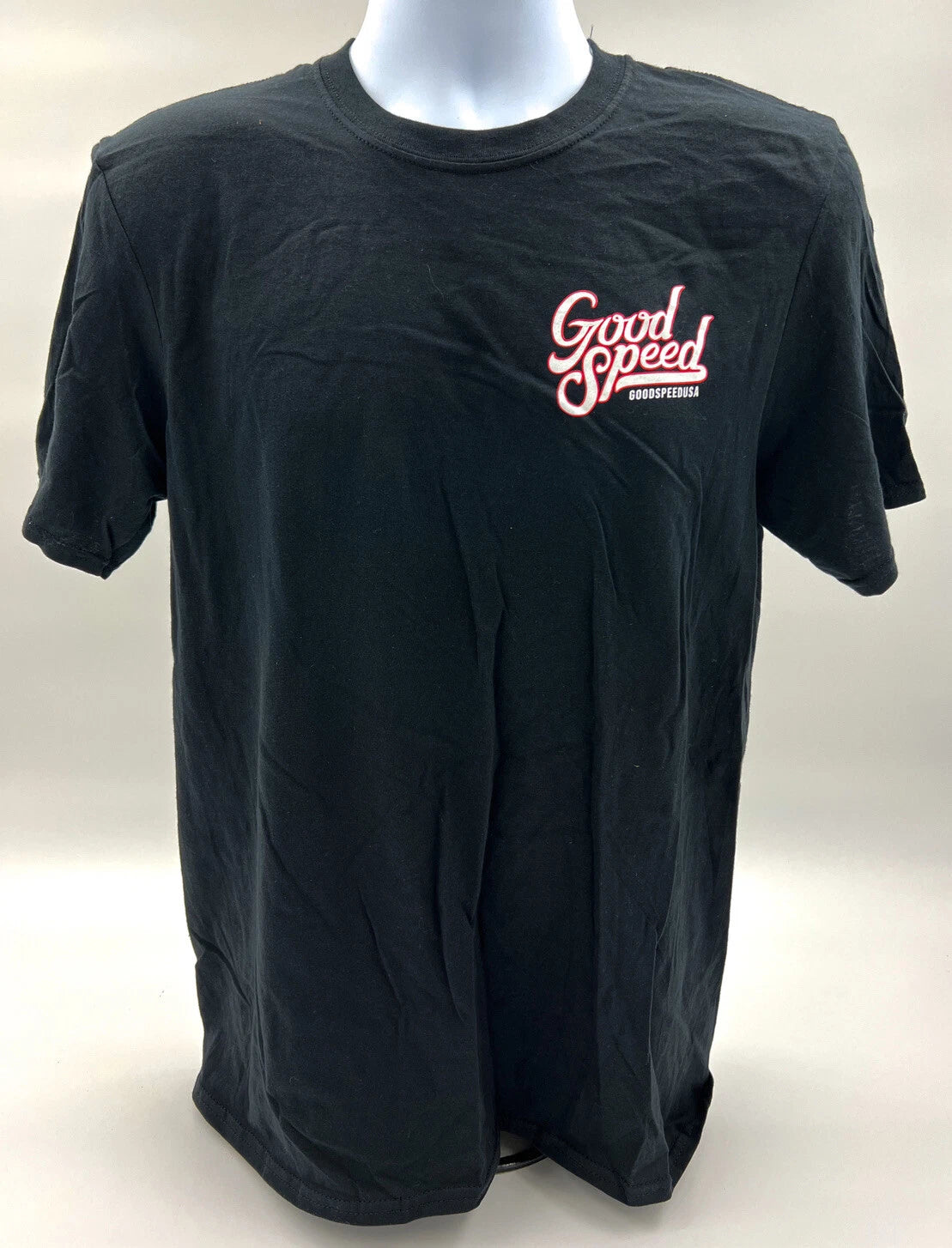 GoodSpeed Black T-Shirt with Red and White Logo for Men and Women