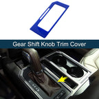 ABS Gear Shift Knob Cover Sticker for Ford F150 (2015–2020) Carbon Fiber Dark Blue
