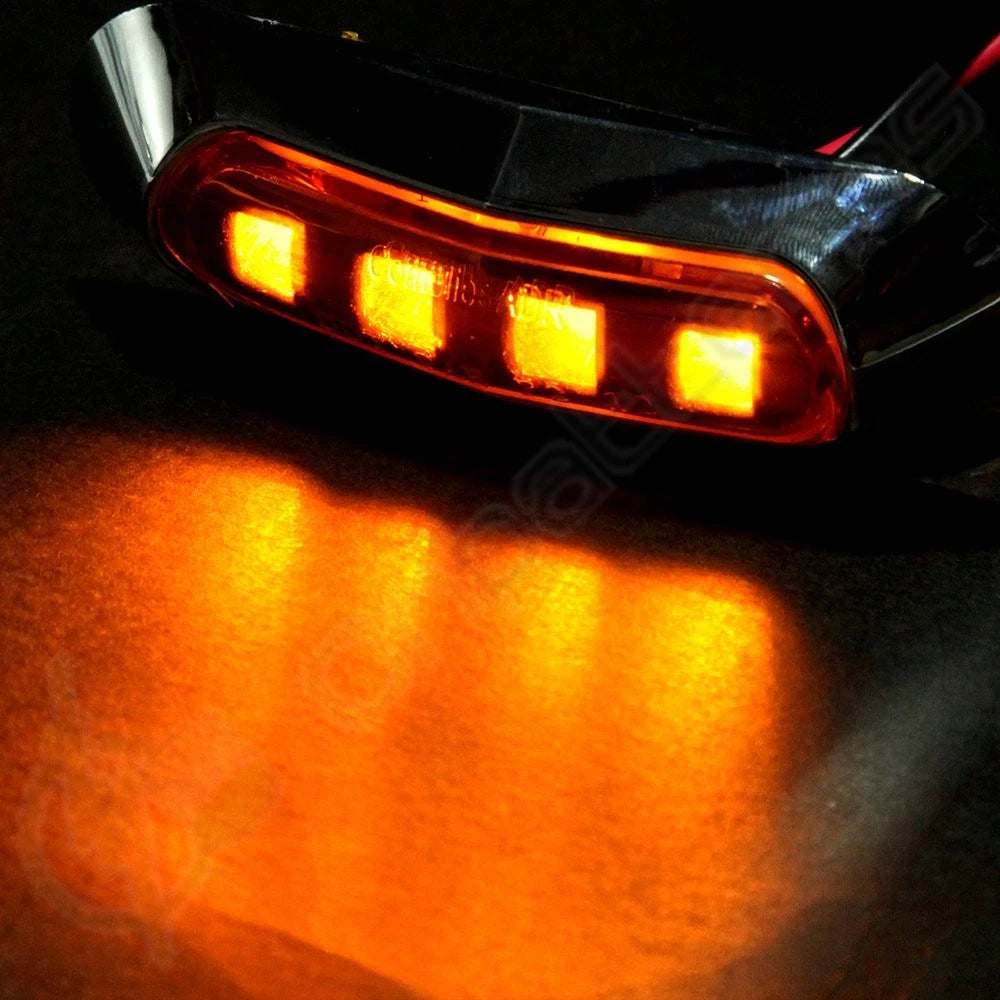 6x LED Amber Lens Sealed Light Bar Clearance Side Marker Waterproof