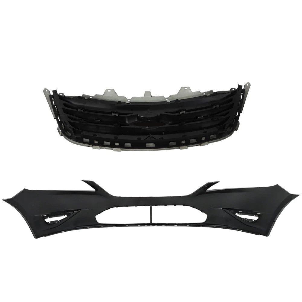 Front Upper Grille for Ford Taurus (2010–2012) Black Bumper Cover Primed