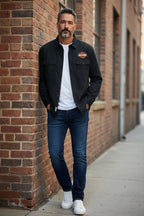 Men's Bar & Shield Long Sleeve Shirt for Harley-Davidson (2XL) - Black