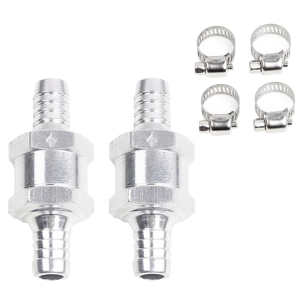 10mm Fuel Non Return Check Valve for Petrol Diesel with 4 Hose Clamps