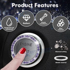 Crystal Bling Rhinestone Start Stop Button Ring for Car (Universal)