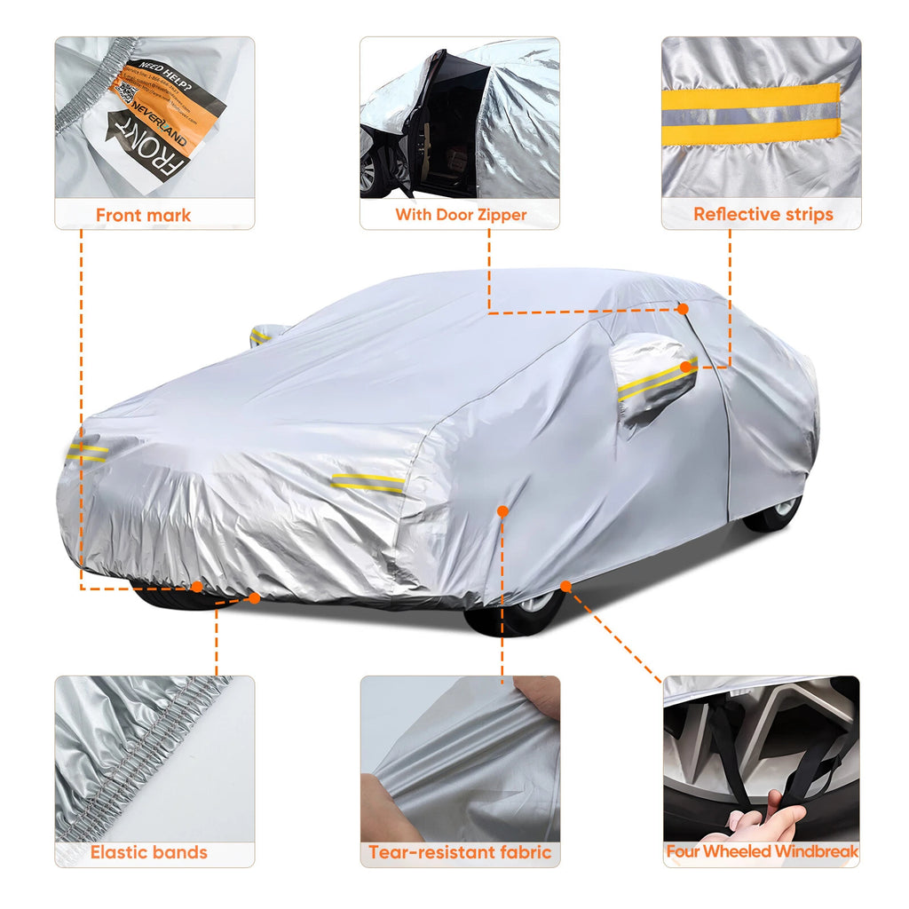 Universal Full Sedan Car Cover for All Models (In/Outdoor, UV, Snow, Dust)