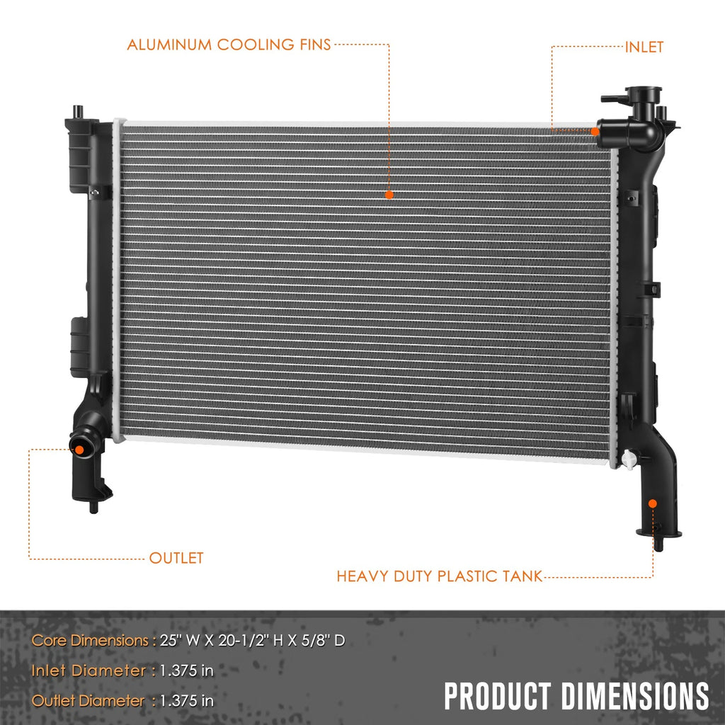 Aluminum Radiator for Sonata/Optima 2.0L Hybrid (2016–2020) DPI-13709