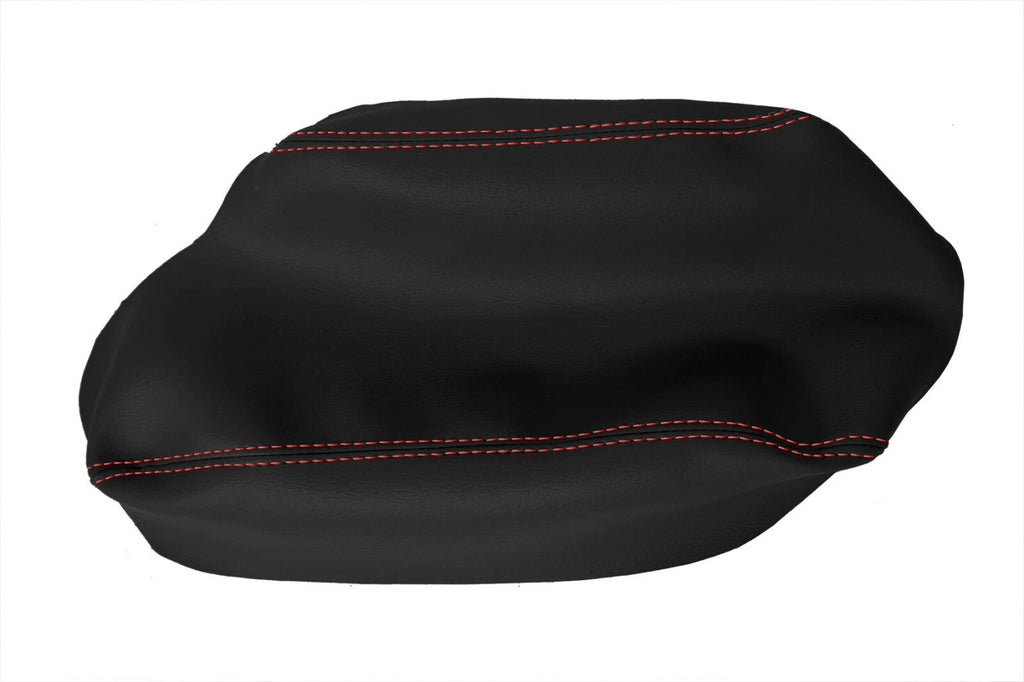 Leather Console Lid Armrest Cover for Subaru Crosstrek (2018–2020) Red Stitch