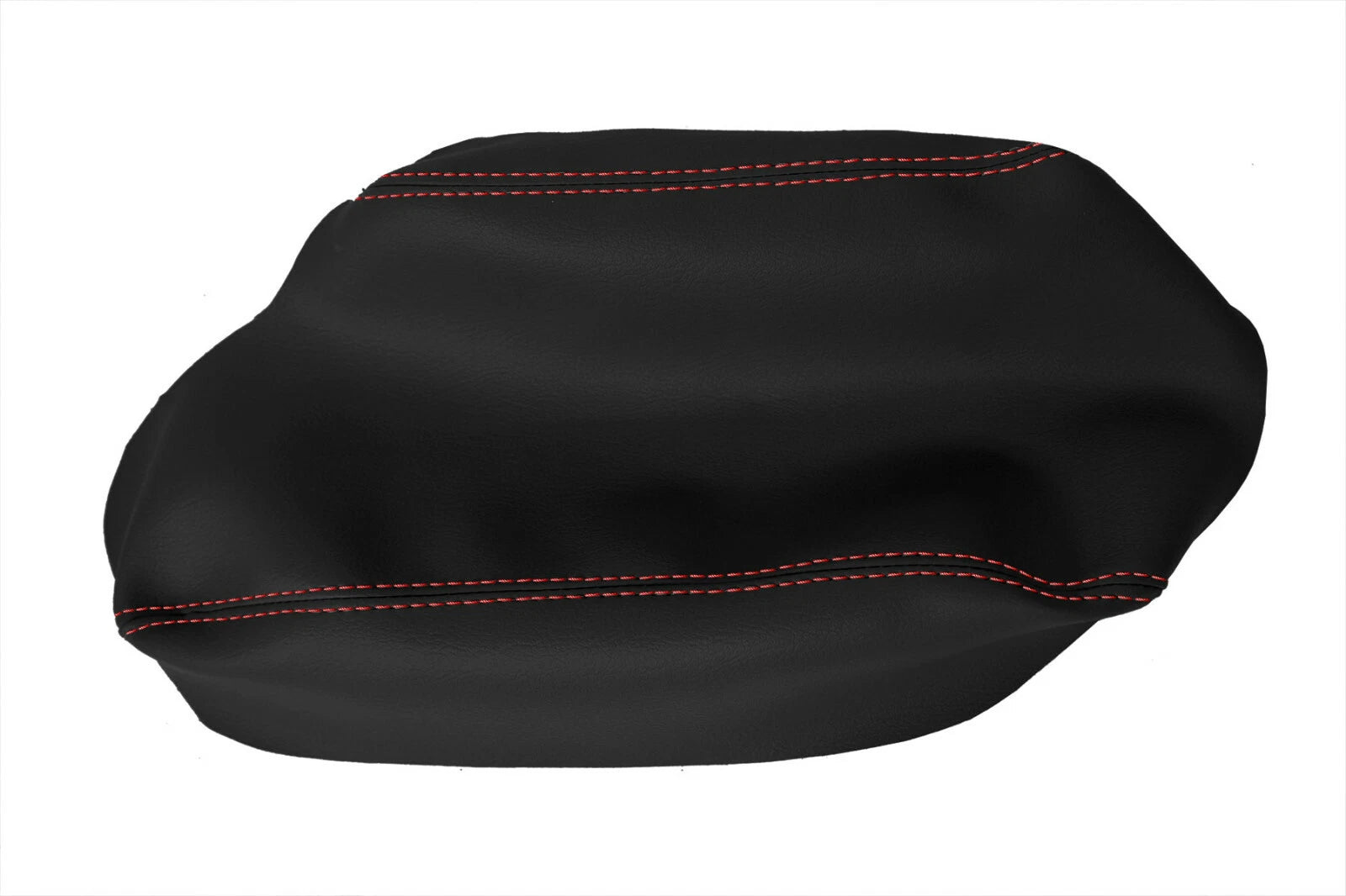 Leather Console Lid Armrest Cover for Subaru Crosstrek (2018–2020) Red Stitch