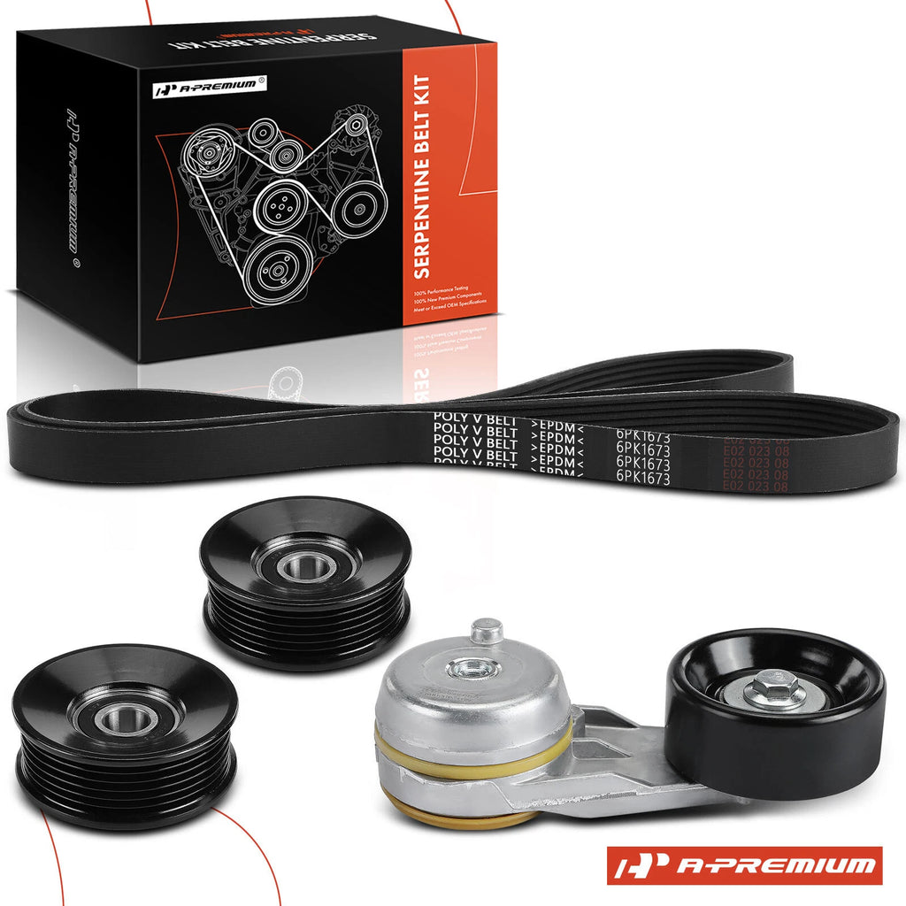 Set of 4 Serpentine Belt Drive Components for Ford F-250 Super Duty (2003–2007)