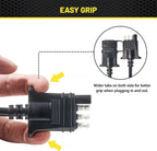 4 Way Flat Trailer Extension Coiled Cable Wiring Harness for Universal (60")