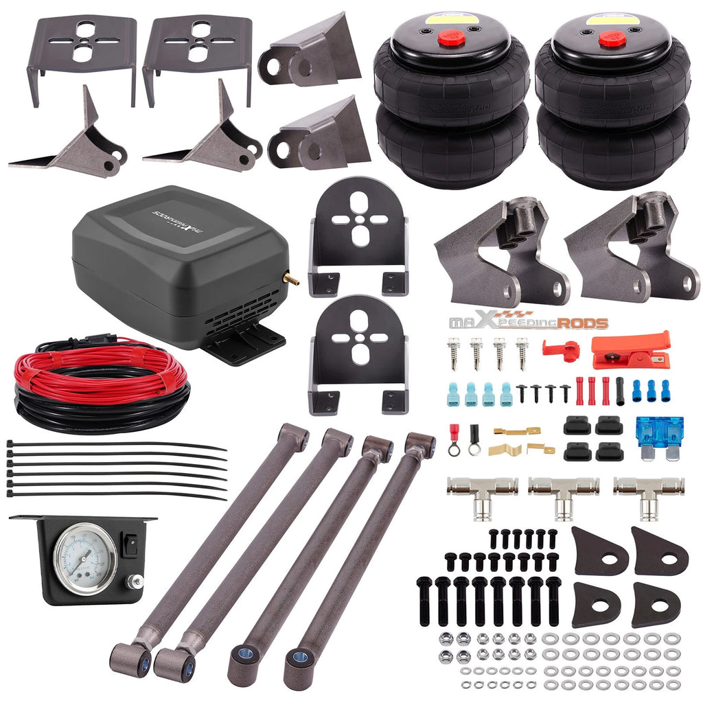 Air Suspension Bags + Compressor Kit for Pickup Trucks (2.75" Axle Tube)