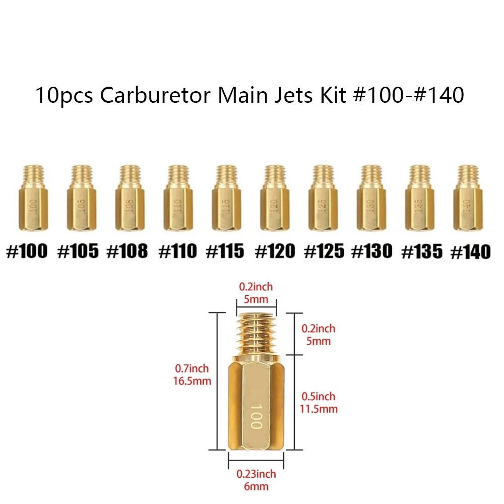10pcs Carburetor Main Jet for PWK PE OKO CVK (#100-#140)