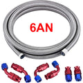 6AN PTFE 3/8" Fitting Stainless Braided Oil Fuel Hose Line Kit (2014–2019)