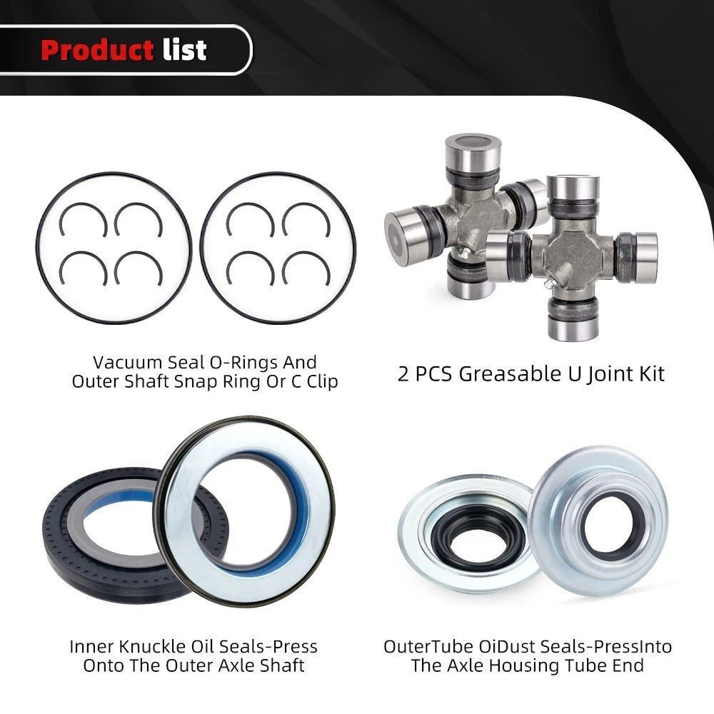 Front Axle Seal & U Joint Kit for Ford F250 F350 Super Duty (2005–2014)
