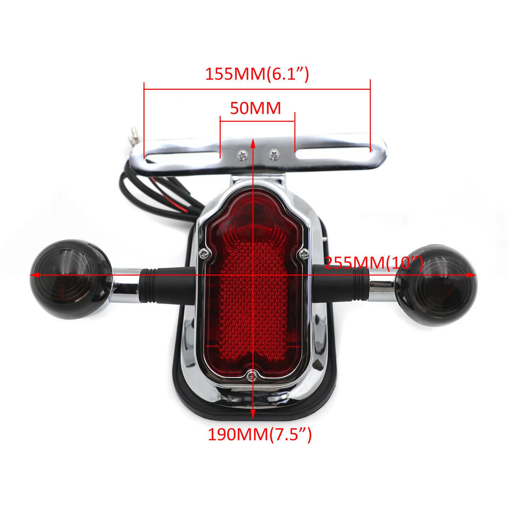 Chrome Rear Brake Tail Light Signal Blinker for Harley FL FLSTN