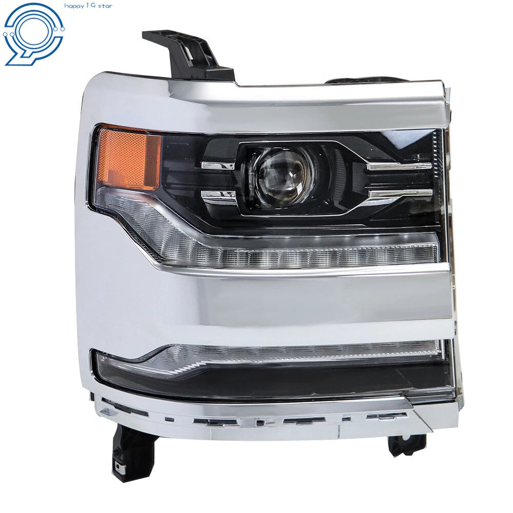 LED Headlight for Chevrolet Silverado 1500 (2016–2018) Chrome Housing Right Side